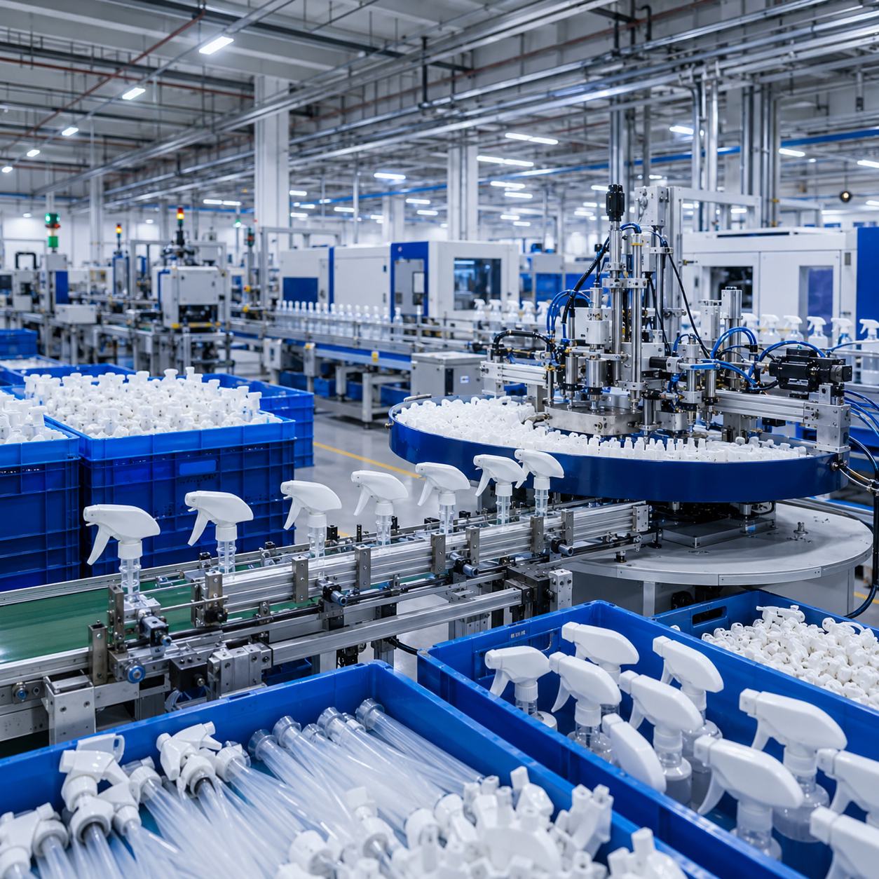 Sản xuất chai lọ theo yêu cầu lắp bơm vòi xịt